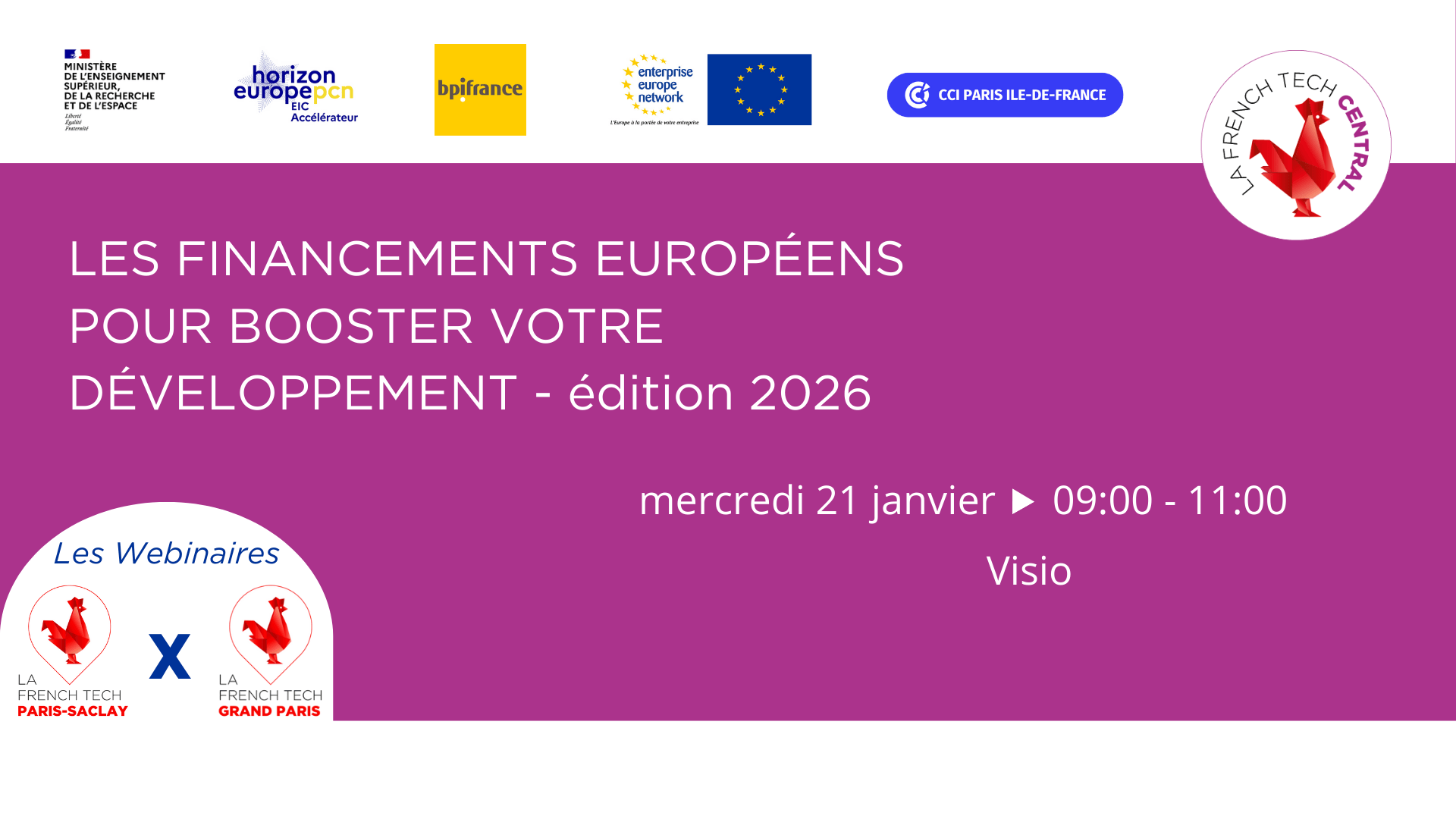 Webinaire Financements Européens pour booster votre développement